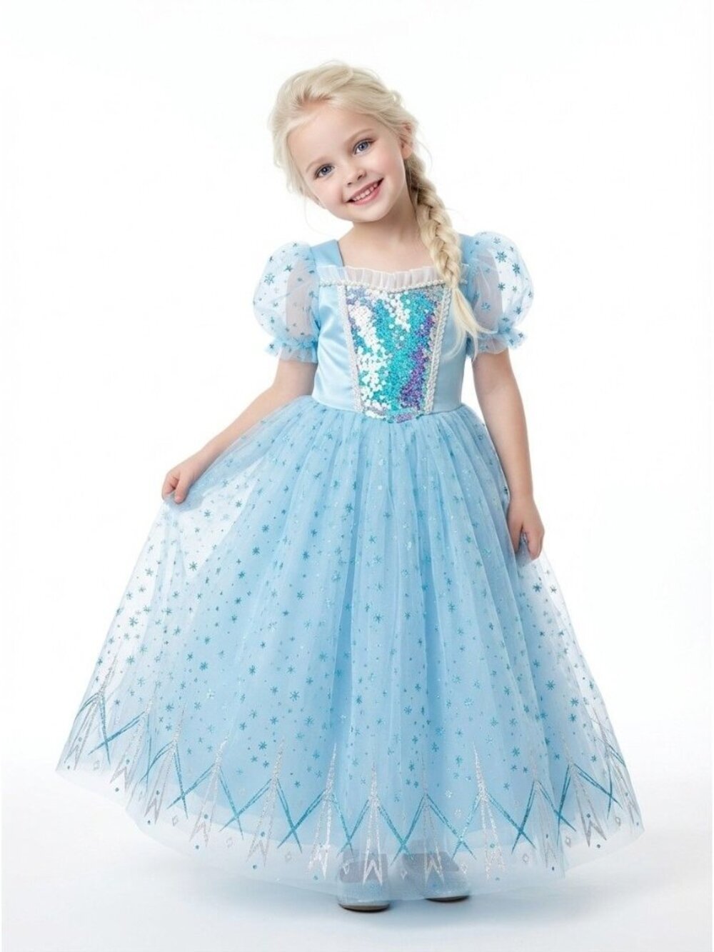 Girls Elsa Inspired Princess Dress Costume (Size 5)